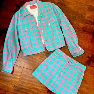 Signatures Retro Matching 2 Piece Houndstooth Set